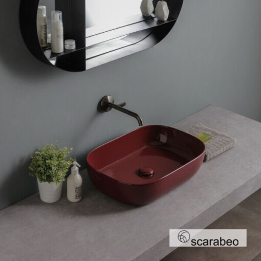 Νιπτήρας Επιτραπέζιος GLAM 56X39εκ.1804-830 SCARABEO CHERRY GLOSSY (10 Άτοκες Δόσεις)