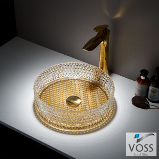 Νιπτήρας Γυάλινος RING-D Φ40εκ. VL1040-200 VOSS GLASS GOLD (10 Άτοκες Δόσεις)